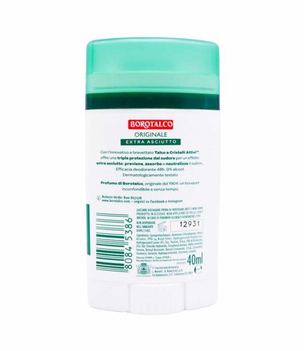 Antiperspirant stick Borotalco Original cu cristale active 40 ml
