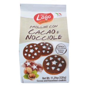Biscuiți Frollini con cacao e nocciole Lago 320 g
