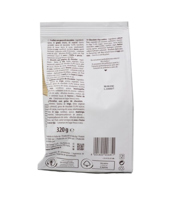 Biscuiți Frollini con gocce di cioccolato Lago 320 g