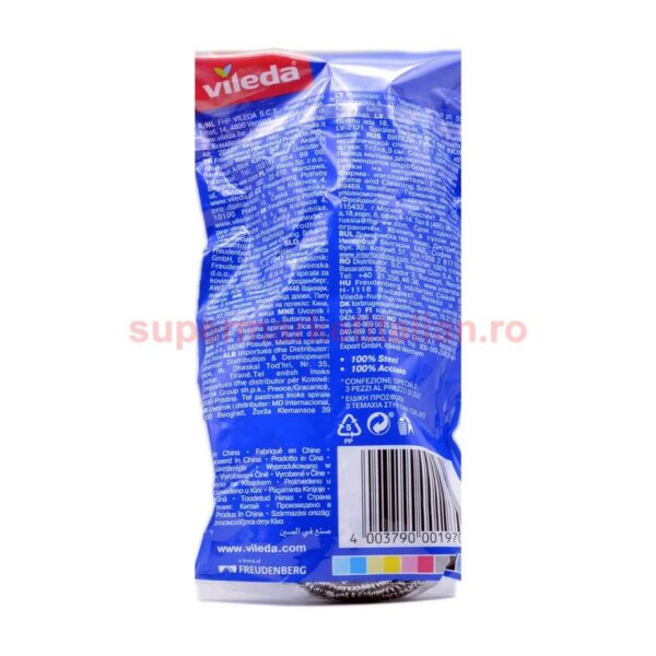 Burete de vase inox spiralat Vileda 3 bucăți