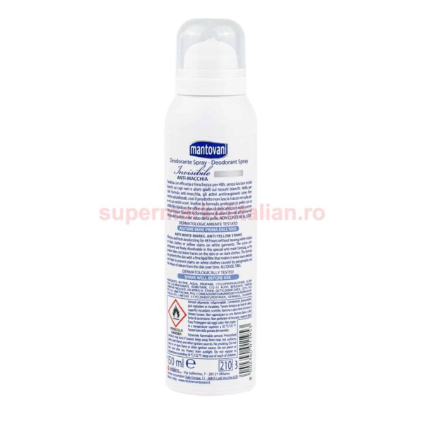 Deodorant Antiperspirant Mantovani Invisible 150 ml