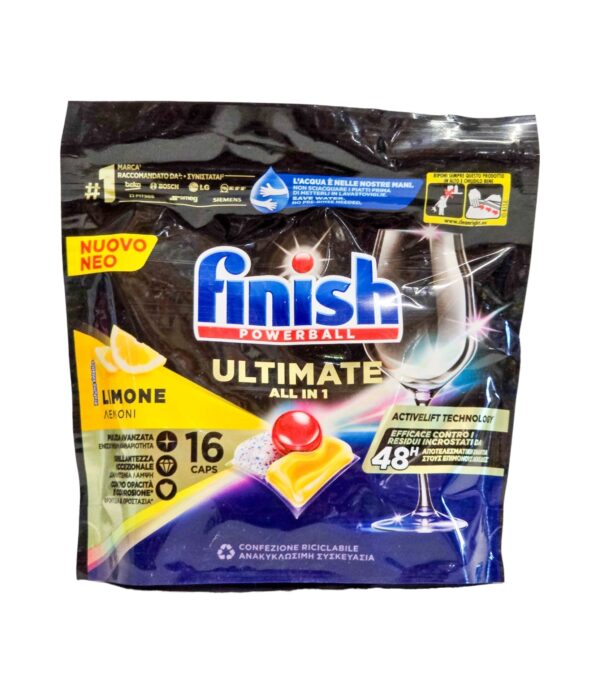 Detergent capsule pentru vase Finish Ultimate All in 1 16 capsule