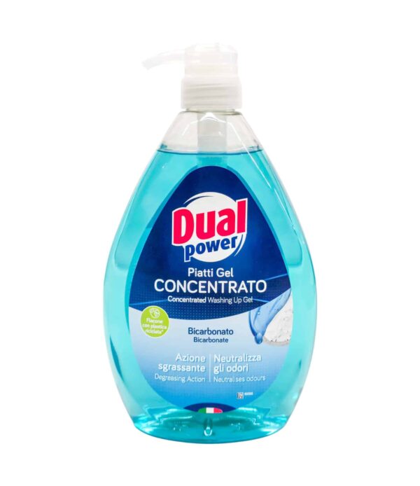 Detergent concentrat vase Dual Power cu bicarbonat și salvie 1000 ml