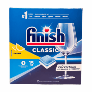 Detergent de vase tablete Finish Classic Lămâie 15 bucăți