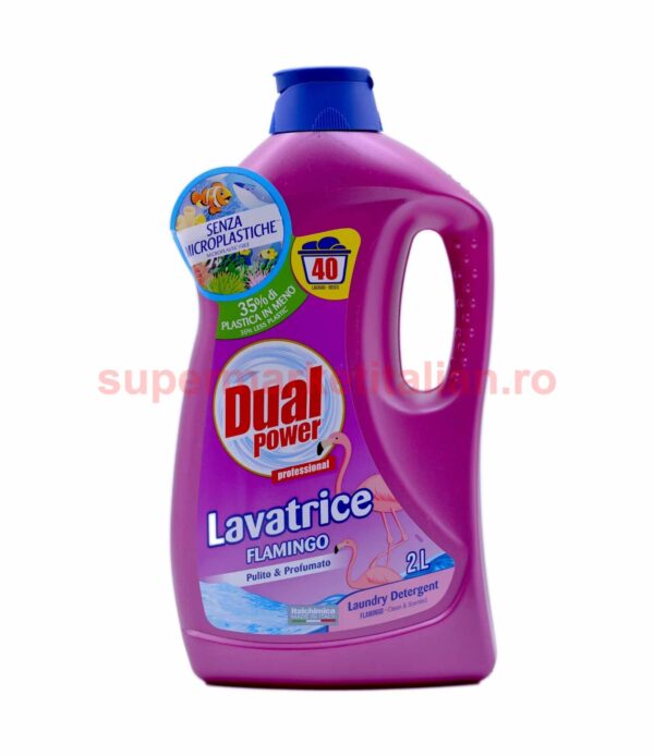 Detergent lichid Dual Power Lavatrice Flamingo 40 de spălări 2 litri