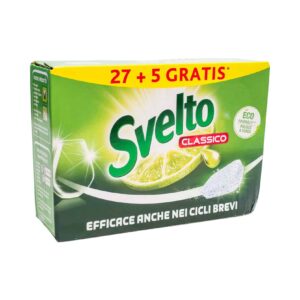 Detergent pastile pentru mașina de spălat vase Svelto Clasic Limone 32 bucăți