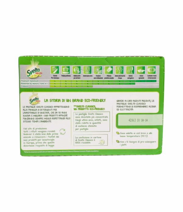 Detergent pastile pentru mașina de spălat vase Svelto Clasic Limone 32 bucăți
