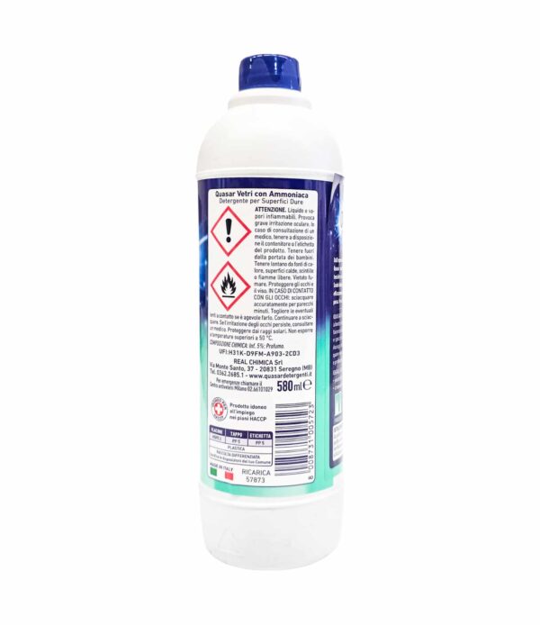 Detergent pentru sticlă Quasar cu amoniac Rezerva 580 ml