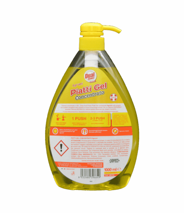 Detergent concentrat vase Dual Power cu citrice 1000 ml