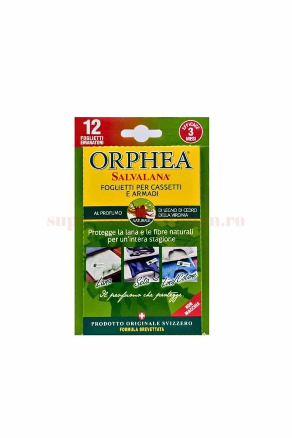 Folii Parfumate pentru Haine Orphea cu Lemn de Cedru din Virginia 12 bucăți