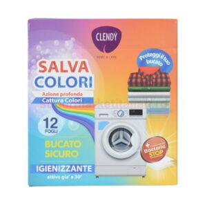 Folii igienizante pentru mașina de spălat Clendy Salva Colori 12 bucăți