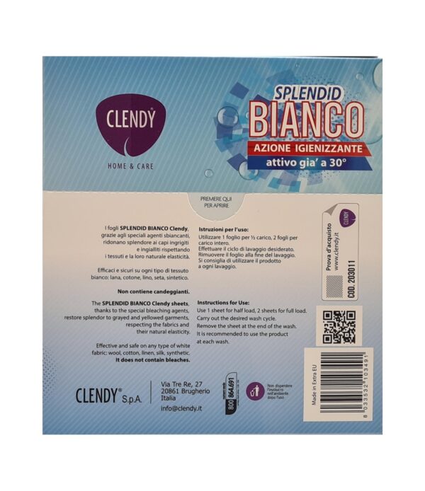 Folii pentru rufe Clendy Splendid Bianco 12 folii