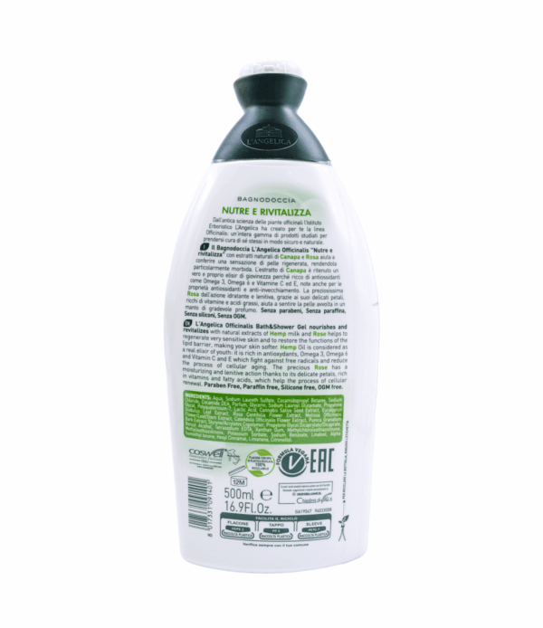 Gel de duș L'Angelica cânepă și trandafiri 500 ml