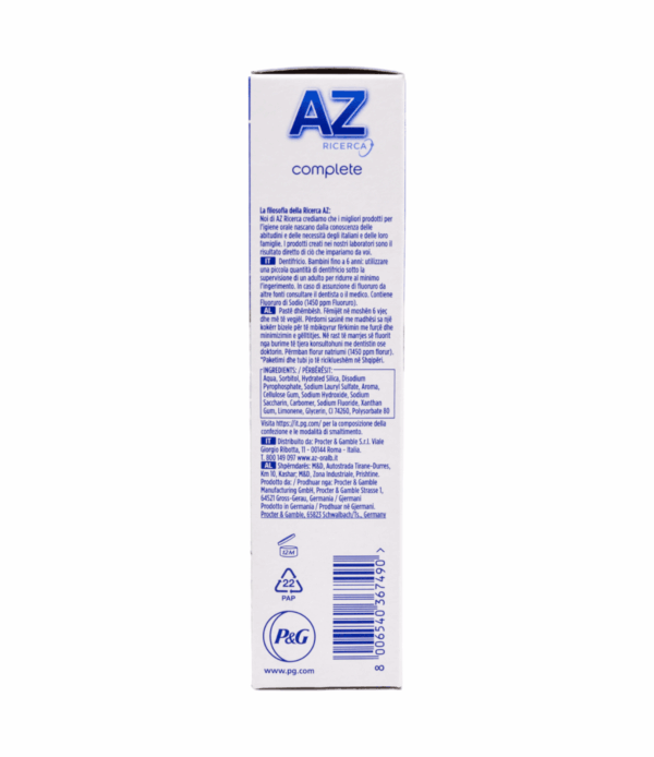 Pastă de dinți AZ Ricerca Complete Mentă lejeră 65 ml