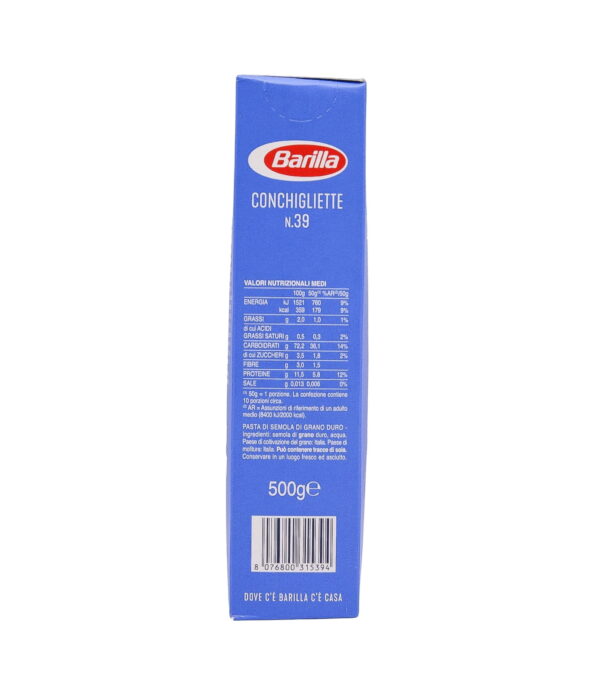 Paste conchigliette nr. 39 Barilla 500 g