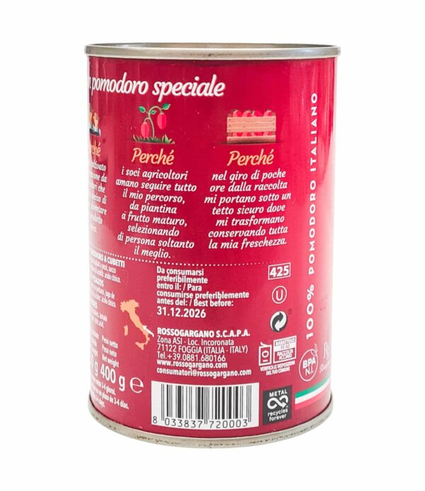 Roșii decojite feliate în suc de roșii Rosso Gargano 400 g