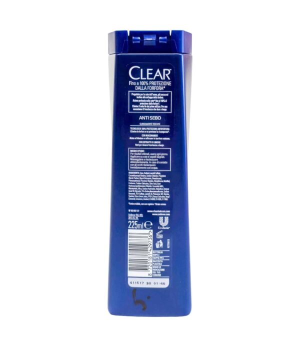 Șampon anti-mătreață Clear Men Anti Sebo 225 ml