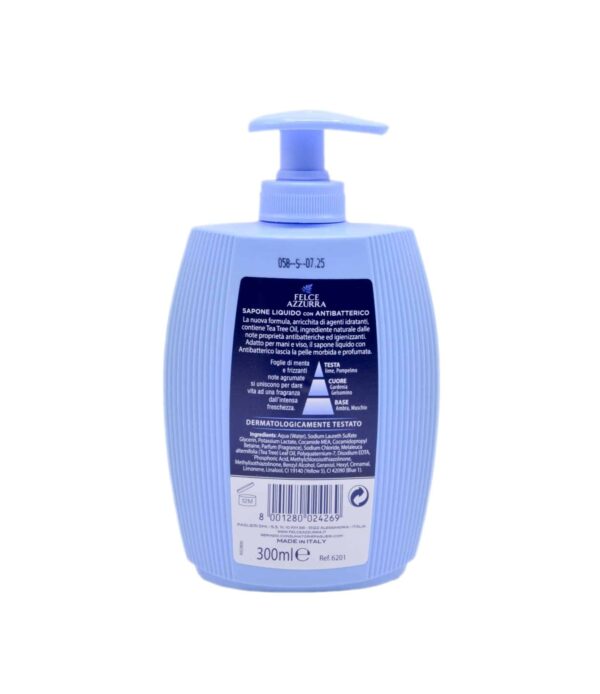 Săpun Lichid Felce Azzurra Antibacterian cu Mentă și Lămâie Verde 300 ml