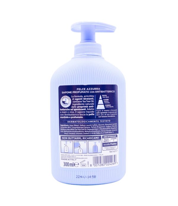 Săpun Lichid Felce Azzurra Antibacterian cu Mentă și Lămâie Verde 300 ml