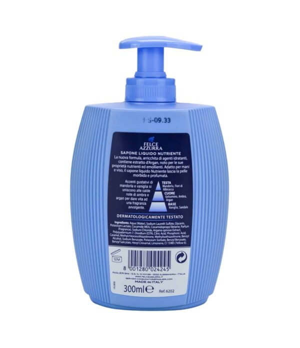 Săpun lichid Felce Azzurra Chihlimbar și Argan 300 ml