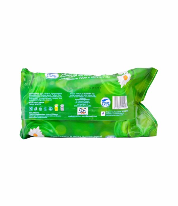 Șervețele umede Piuma Lady aloe și mușețel 72 șervețele