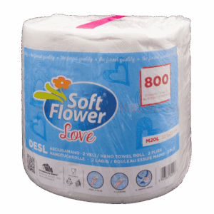 Prosoape de hârtie Soft Flower Love 800 foi 2 straturi