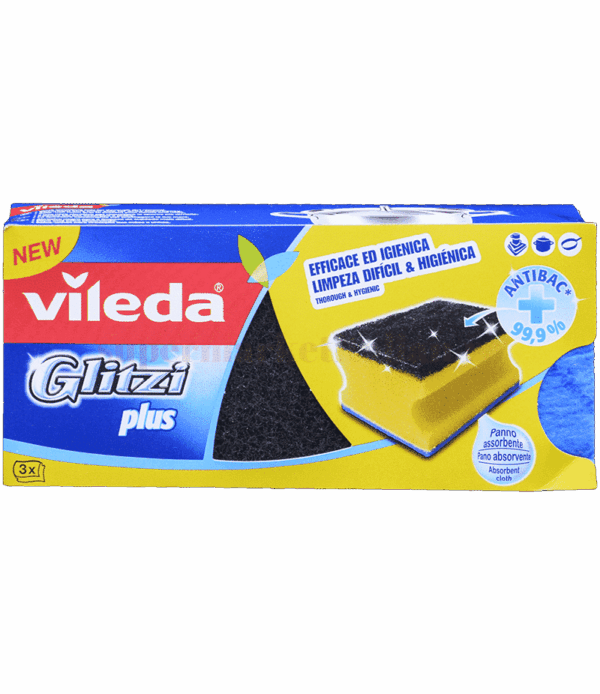 Burete bucătărie Vileda Glitzi Plus 3 bucăți