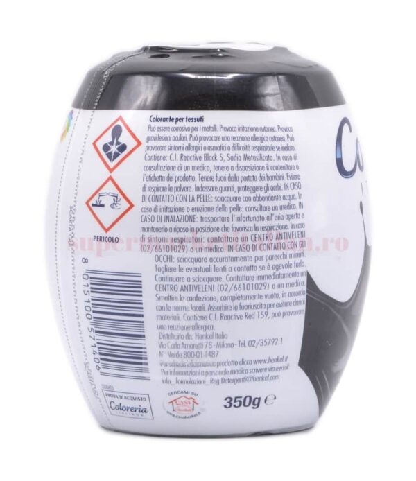 Vopsea pentru materiale textile Coloreria Italiana Negru Intens 350 g
