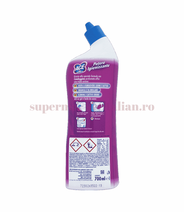 Gel WC Ace cu înălbitor 700 ml