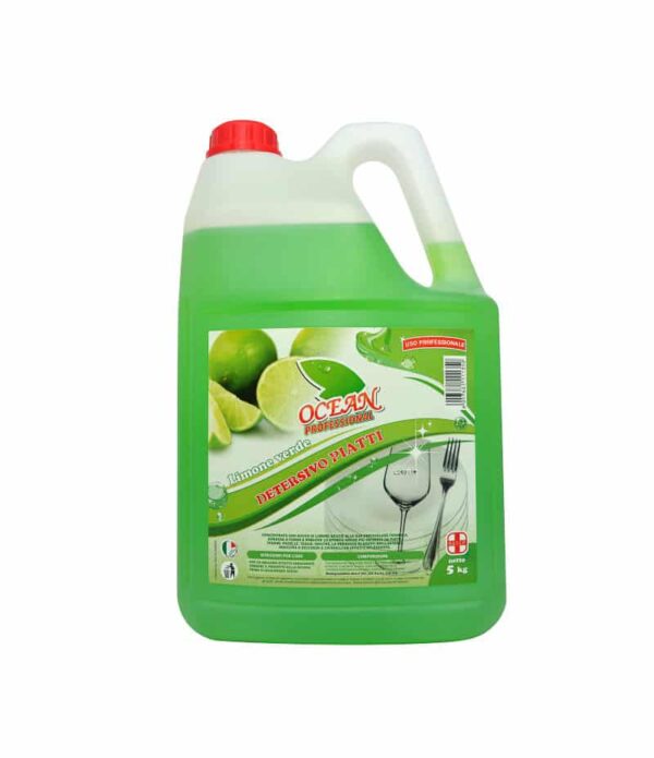 Detergent vase Ocean Professional cu lămâie verde 5 kg